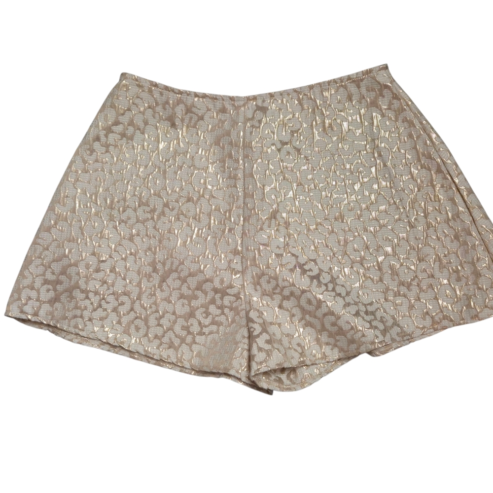 PrettyLittleThing Cream and Gold High Waist Shorts